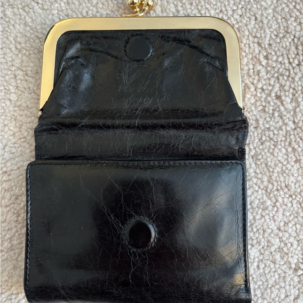 Elegant Black Leather Wallet by HOBO - Picture 2 of 12